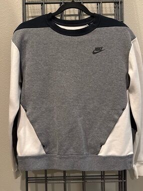 Nike Grey Colorblock Crewneck Sweater